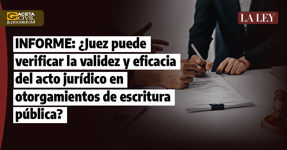 INFORME: ¿Juez puede verificar la validez y eficacia del acto jurídico en otorgamientos de escritura pública?