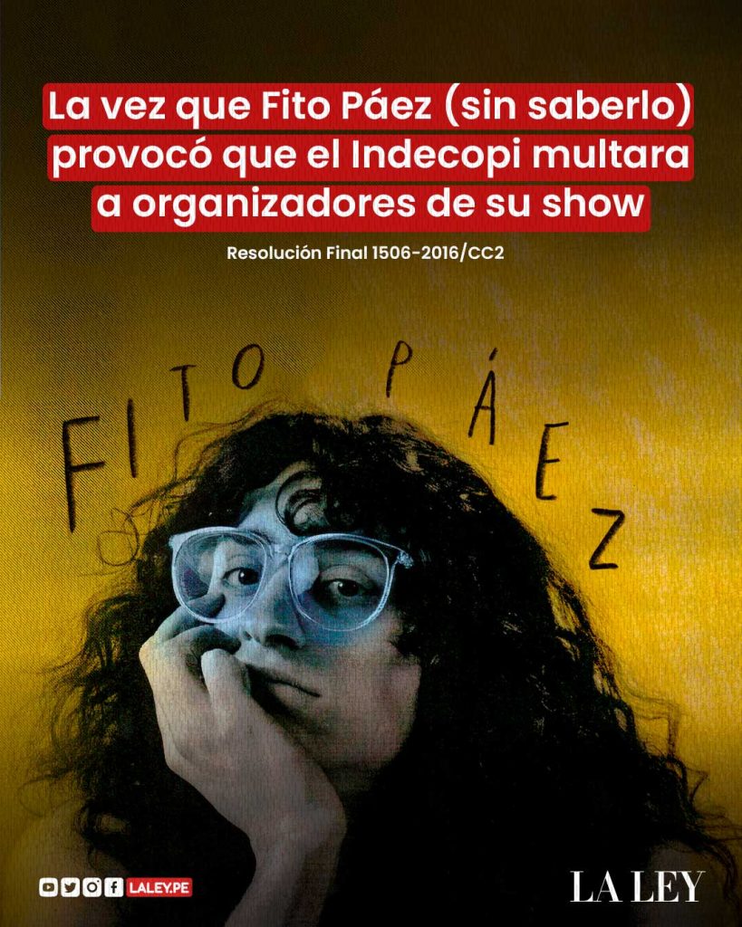 Fito Paez sin saberlo provoco que el Indecopi multara a organizadores de su show en Lima laley.pe